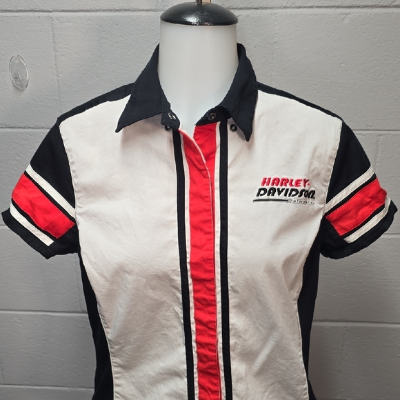 Harley-Davidson Black and Red Casual Button Down Shirt - Picture 2 of 9